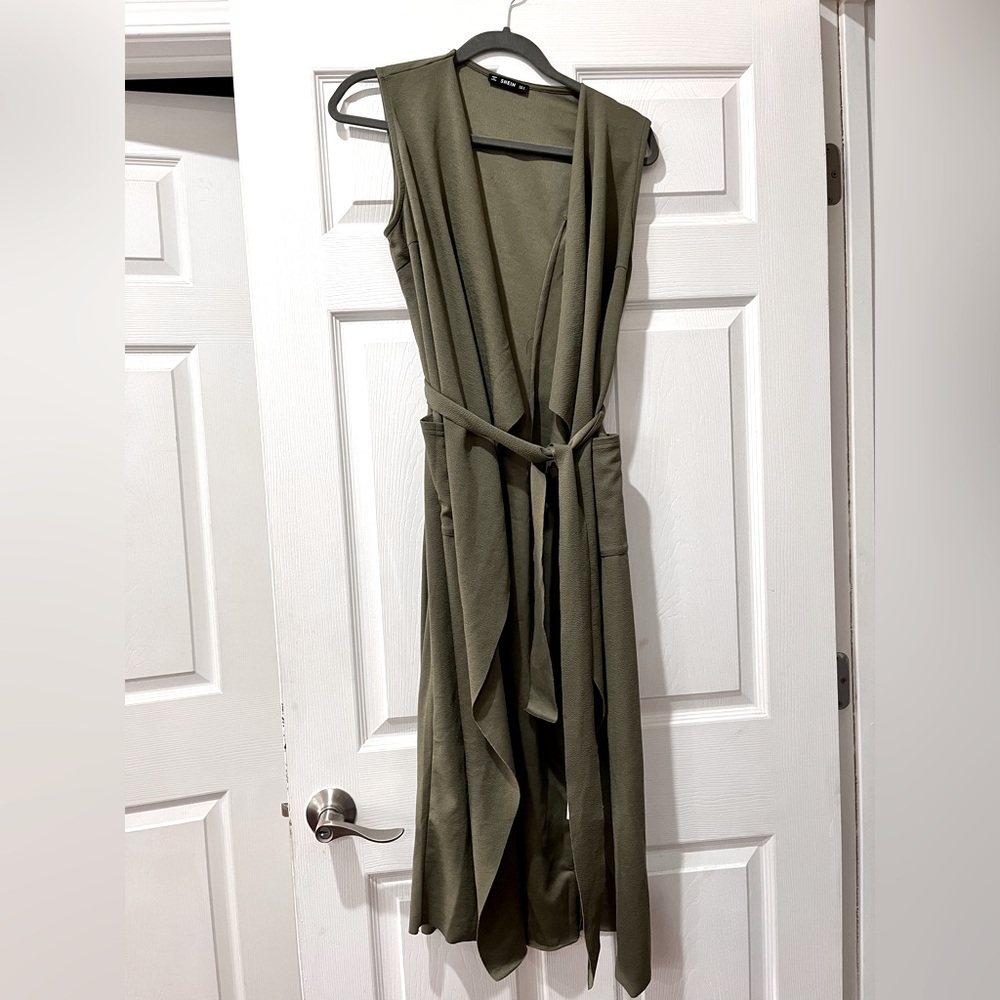 Long Draped Deep Green Vest